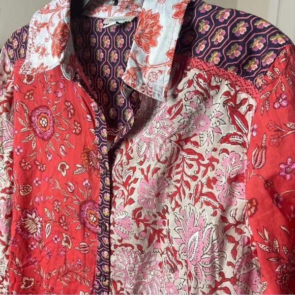 SUNDANCE Patchwork Handkerchief Shirt, Festival, Coastal, Boho, Hippie, Artsy, S - Picture 5 of 8